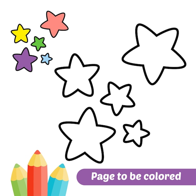 Libro para colorear para niños vector estrella