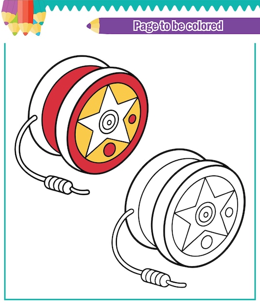 Libro para colorear para niños yoyo vector