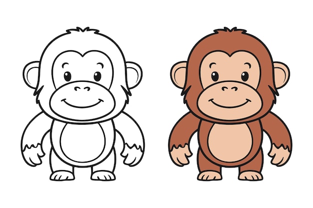 El libro para colorear Orangutan