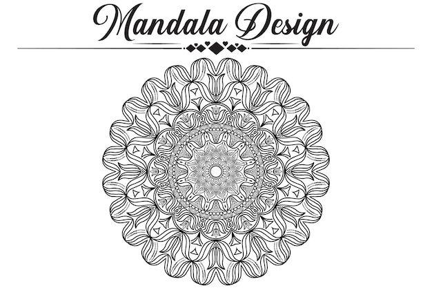 Libro para colorear página mandala diseño Arte papel tapiz lujo ornamental Vector fondo