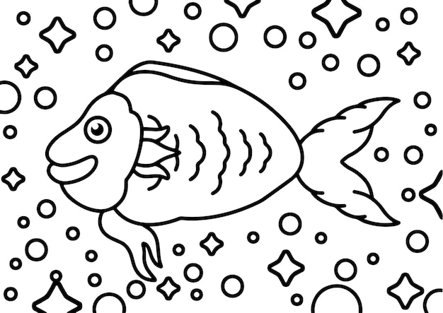 Libro para colorear de peces para niños educativos