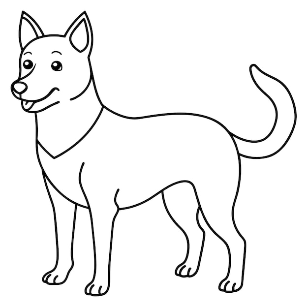 Libro de colorear para perros Ilustración de arte vectorial 88