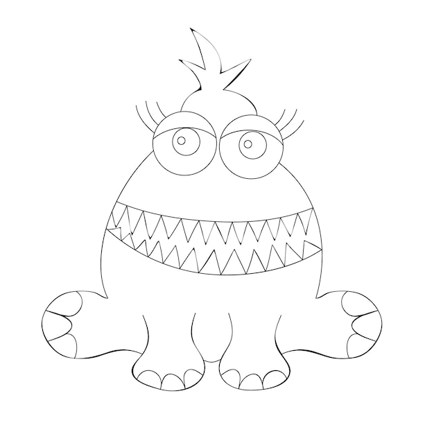libro para colorear de personajes de monstruos vectoriales