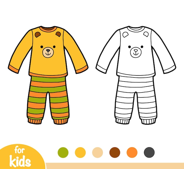 Libro para colorear Pijamas con un oso