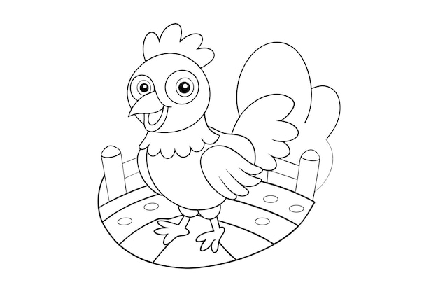 Libro de colorear pollo para niños