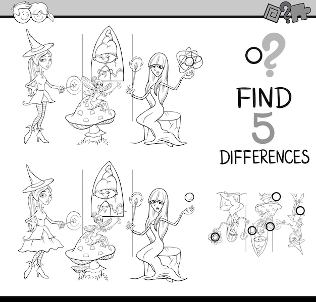 libro para colorear prueba de diferencias