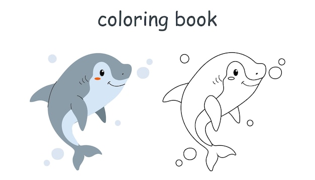libro de colorear tiburones felices para niños páginas de colorear animales salvajes para niños