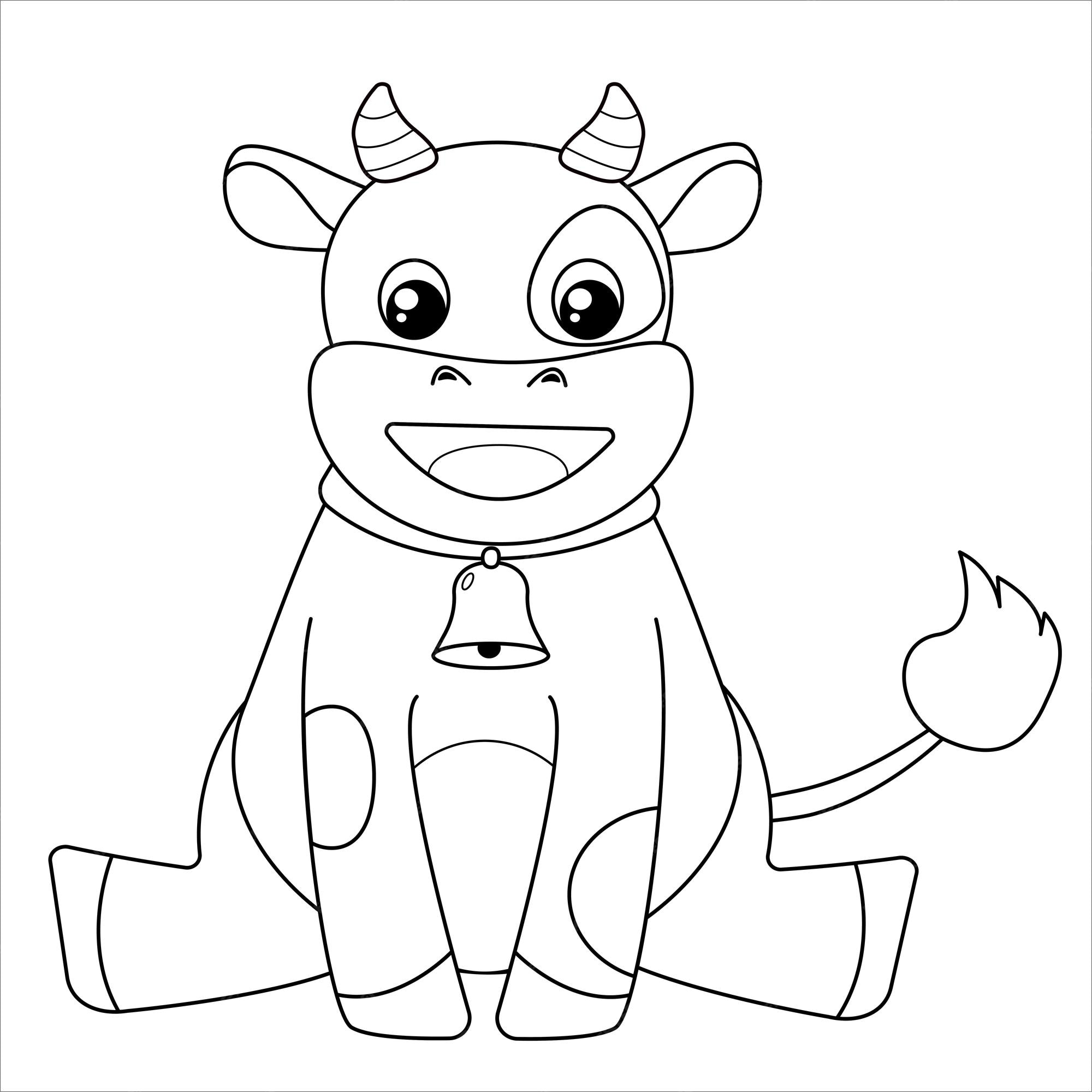 Libro de colorear de toro de vaca de dibujos animados lindo | Vector Premium Libro de colorear de toro de vaca de dibujos animados lindo | Vector Premium