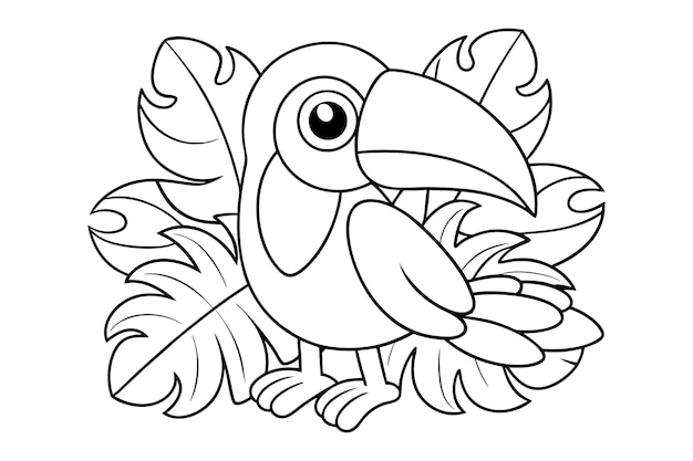 Libro para colorear Tucán para niños y adultos Divertidos diseños de aves tropicales para colorear