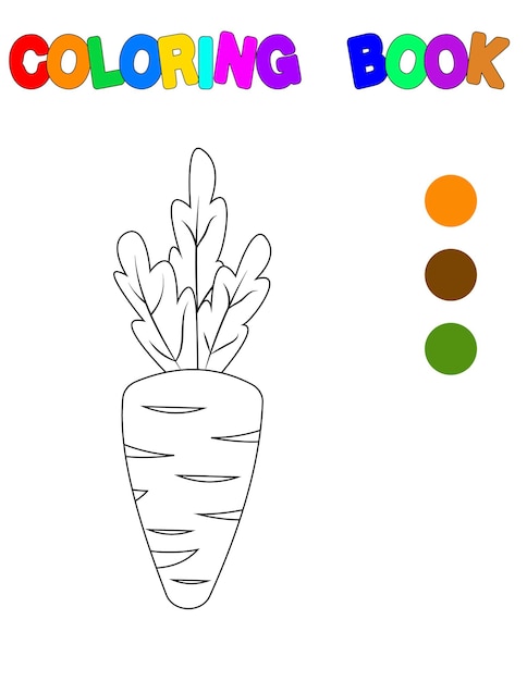 Libro para colorear con una zanahoriaUn juego de rompecabezas para la educación infantil y actividades al aire libre