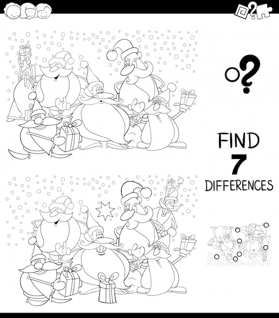 Libro de colores de Navidad juego de diferencias