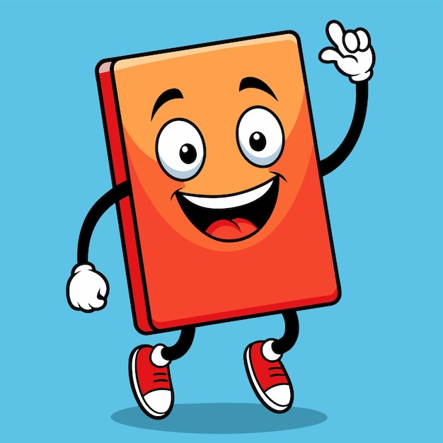 Vector libro colorido dibujado a mano mascota personaje de dibujos animados pegatina icono concepto ilustración aislada