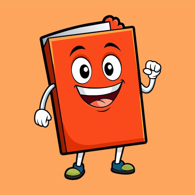 Vector libro colorido dibujado a mano mascota personaje de dibujos animados pegatina icono concepto ilustración aislada