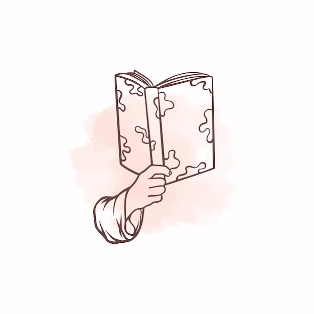 El libro del día mundial del libro en la mano