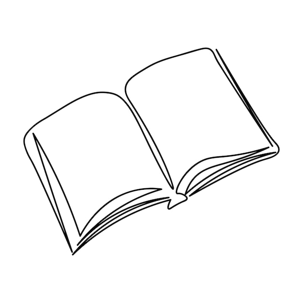 Libro dibujado con una línea continua