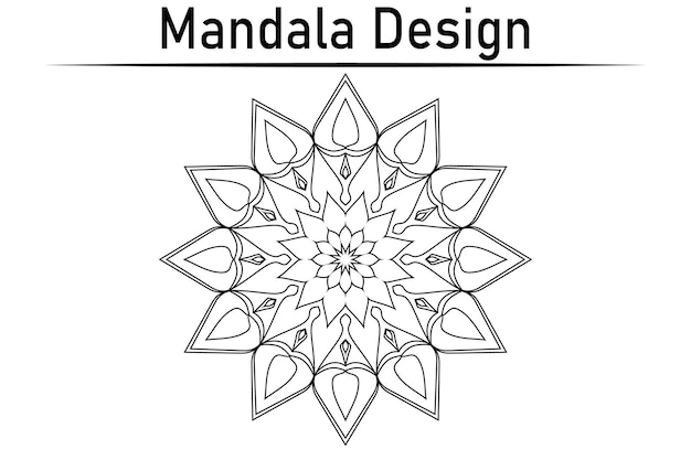 Vector un libro de diseño de mandala con un fondo blanco.