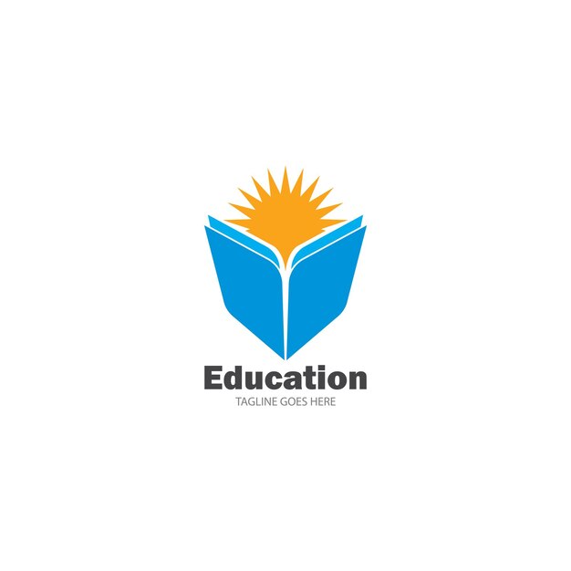 Libro educación logo plantilla vector ilustración