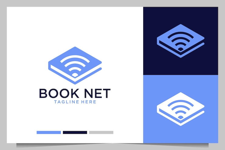 Vector libro educativo con diseño de logo de red.