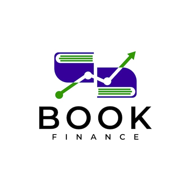 Libro estadísticas finanzas logo vector icono ilustración