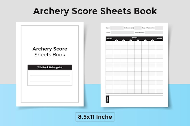 Vector libro de hojas de puntuación de tiro con arco kdp interior