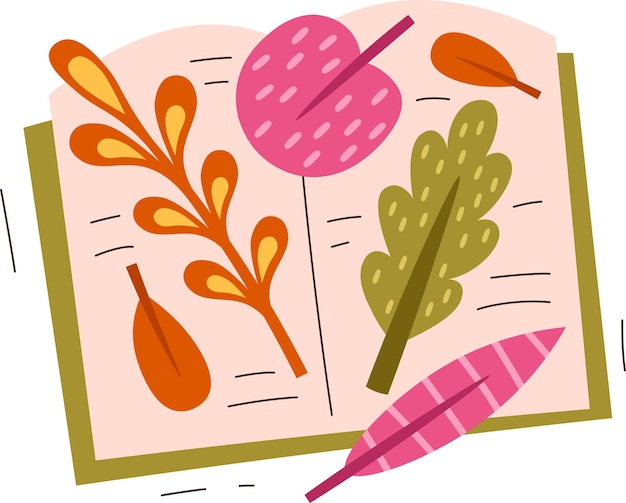 Libro con hojas