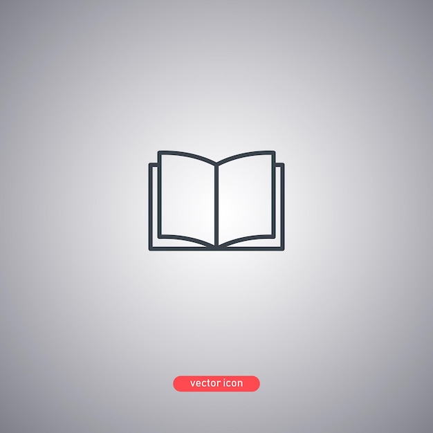 Libro icono monocromo vector ilustración