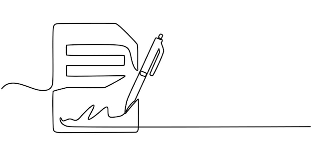 libro con icono de pluma dibujo continuo de una línea lecciones aprendidas línea continua editable icono pro