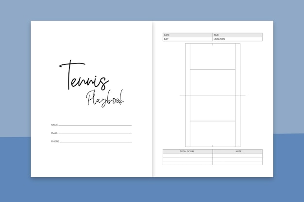 Vector libro de jugadas de tenis kdp interior