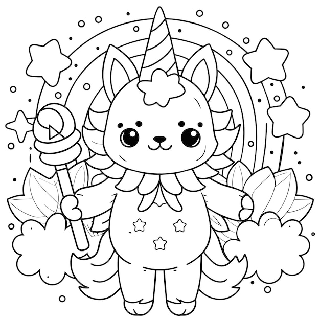 Vector el libro de kawaii para colorear