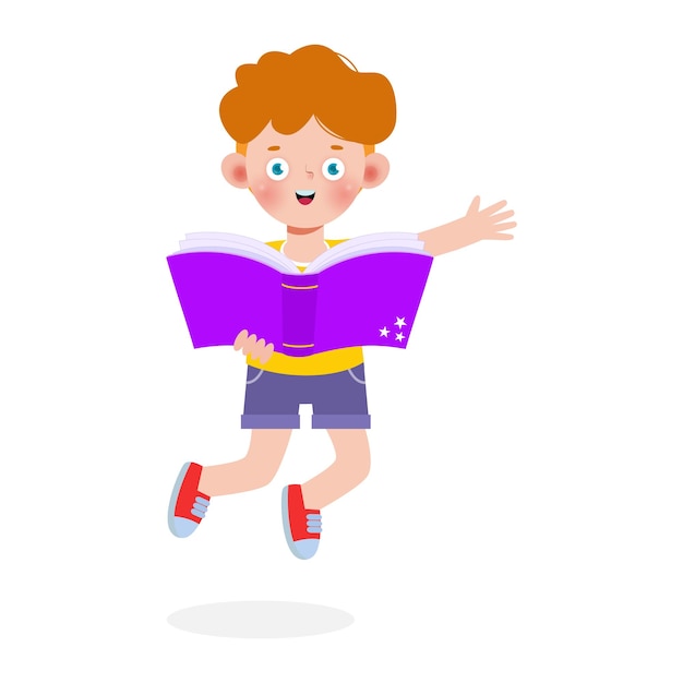 Libro de lectura para niños, Educación infantil aislado sobre fondo blanco Ilustración vectorial