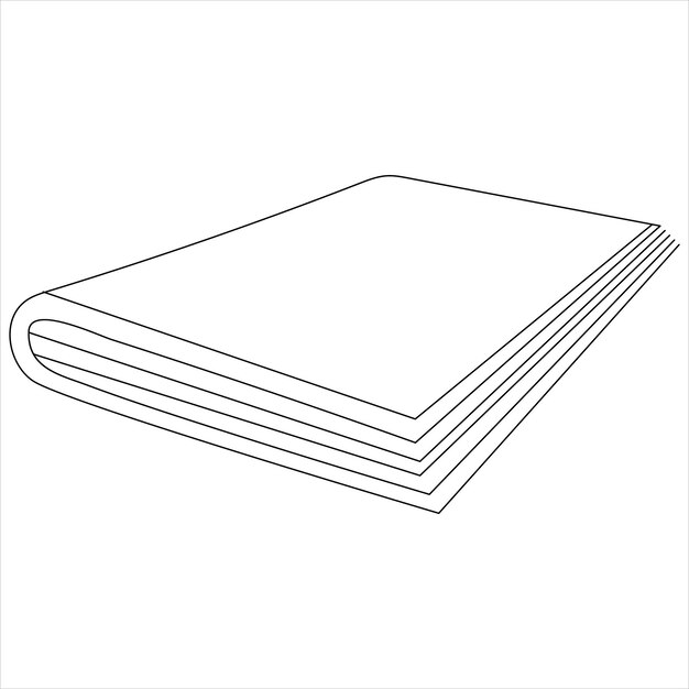 Libro de una línea continua dibujando diseño de ilustración de vector de línea