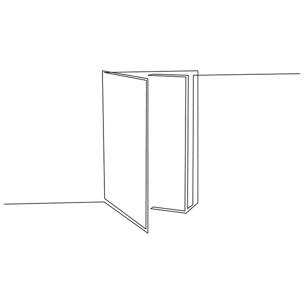 Libro de una línea de contorno continuo dibujo de arte vectorial y diseño minimalista simple