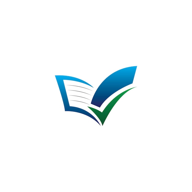 Libro con logo de marca de verificación