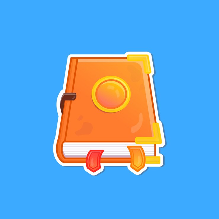 Vector libro mágico de dibujos animados en ilustración vectorial. vector de objetos aislados. estilo de dibujos animados plana