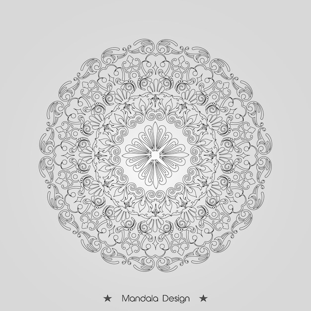 Libro de Mandala Floral Diseño de página con vector de ilustración premium