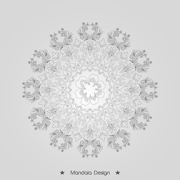 Libro de Mandala Floral Diseño de página con vector de ilustración premium