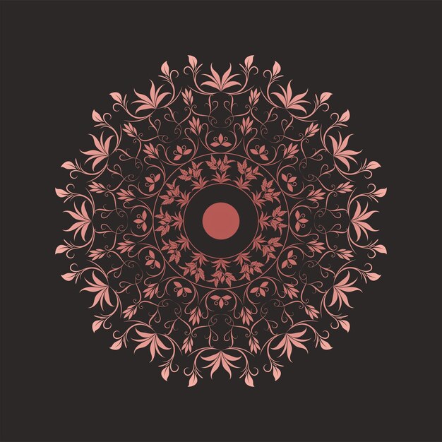 Libro de Mandala Floral Diseño de página Vector Premium con ilustraciones en blanco y negro