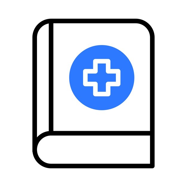 Libro médico con el símbolo de la cruz
