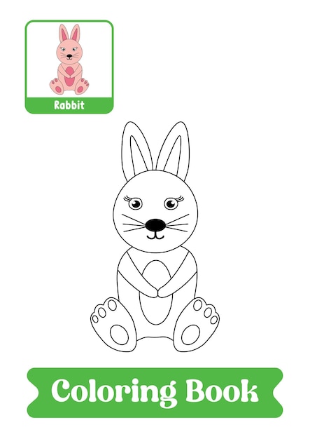 Libro de páginas para colorear de animales conejo