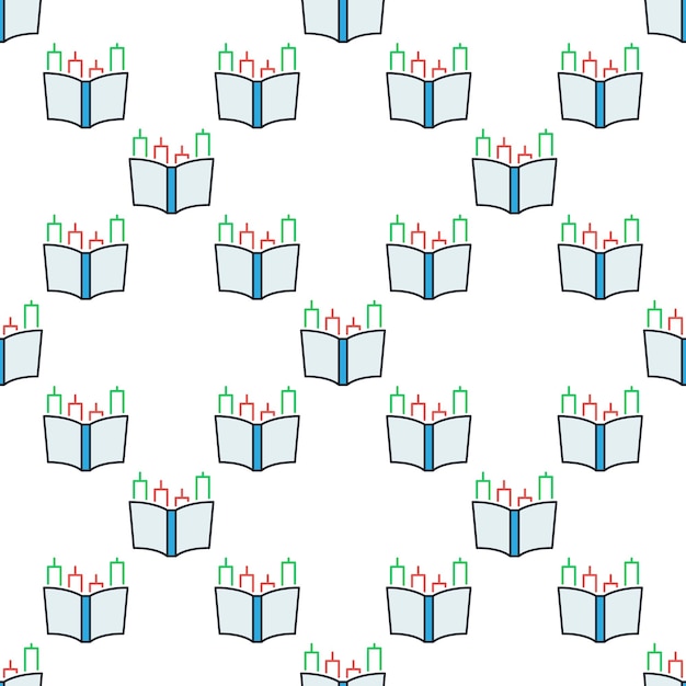 Libro con patrón sin costuras de color vectorial de las velas comerciales