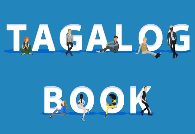 Libro de personas en tagalo para presentaciones de aplicaciones móviles web