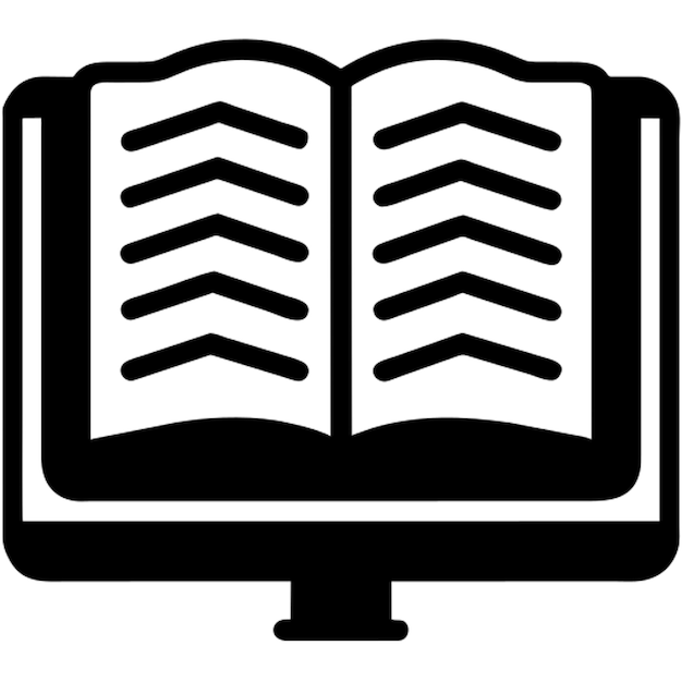 libro plano vector minimalista en el estilo de sksks icono de la aplicación negro y blanco sin icono de fondo