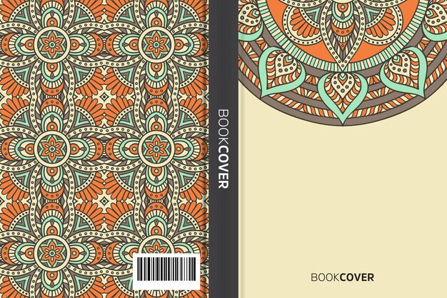 Libro de portada con diseño de elementos mandala