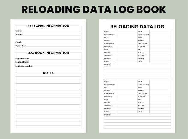 Libro de registro de datos de recarga para KDP Interior