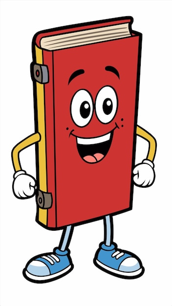 un libro rojo con una cara que dice la palabra " feliz "