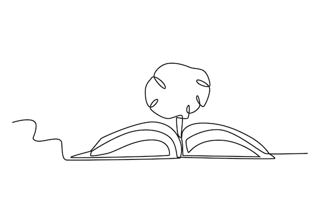 Un libro sobre el medio ambiente Día Mundial de la Educación Ambiental dibujo en línea