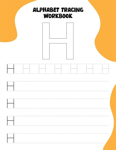Libro de trabajo de seguimiento de letras guiadas Letra - H