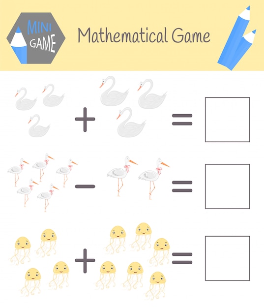 Libro de trabajo sobre matemáticas para la educación preescolar. Puzzles para niños. Aprende a contar. Resolver ejemplos