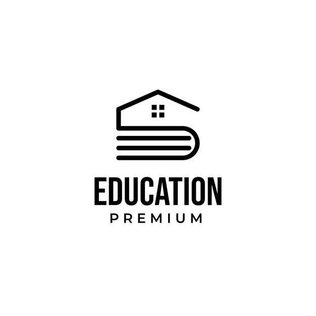 Libro vectorial con idea de ilustración de concepto de diseño de logotipo de casa