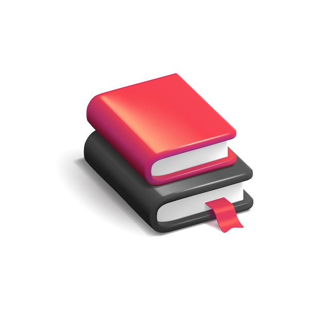 Libros 3D Icono para educación librería de ciencias libro electrónico conceptos de ciencia y tecnología Vector